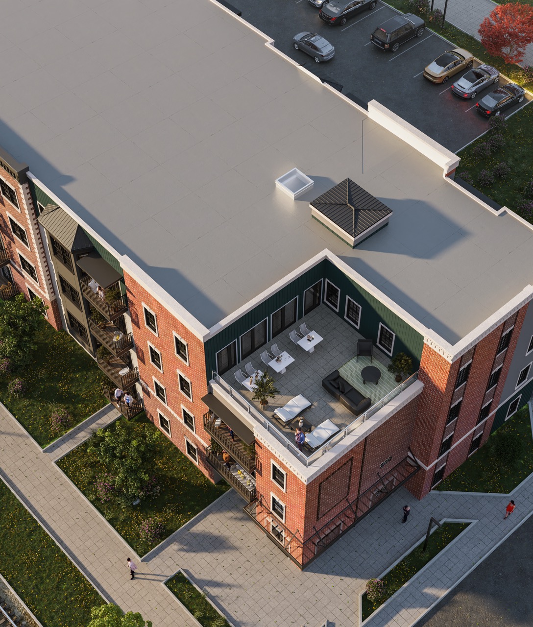 Rooftop terrace at Ironwood Apartments